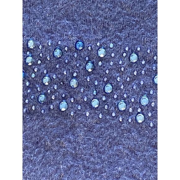 Cathy Daniels SZ 1X Woman’s Beautiful Blue Sweater With Embellishments - Picture 6 of 10